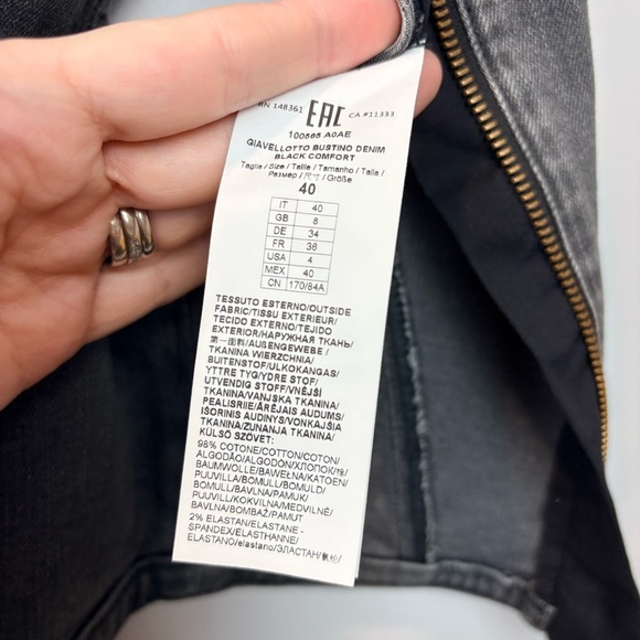 Pinko Denim Black Boned Corset Vest NWT Italian Designer - Picture 11 of 15